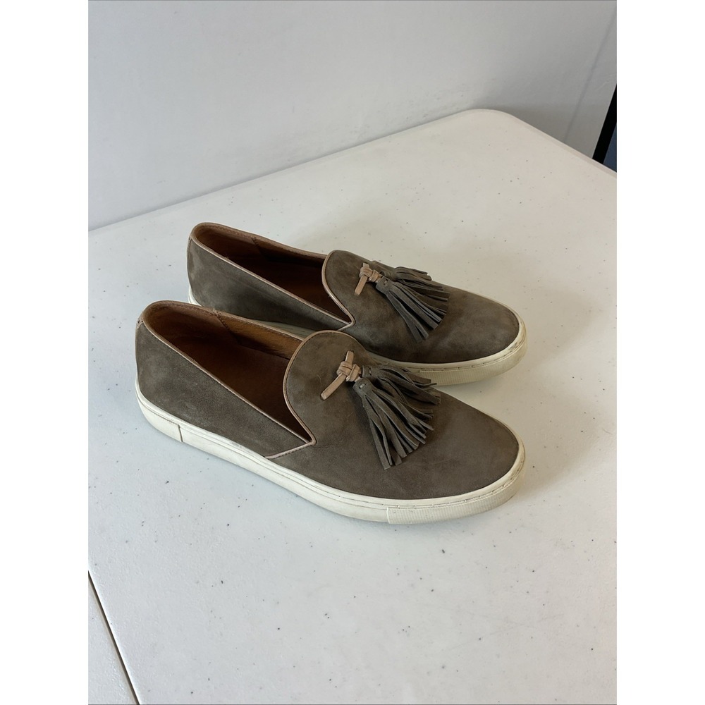 Frye Women's Gemma Brown Slip-on Leather Loafers Shoes Sz 7.5M Boat Tassel Prep